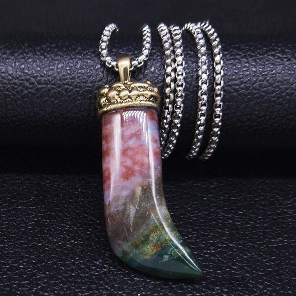 pendant necklaces 2021 stainless steel natural stone chokers men silver color horns long necklace jewelry collares de moda ne75s04
pendant necklaces 2021 stainless steel natural stone chokers men silver color horns long necklace jewelry collares de moda ne75s04