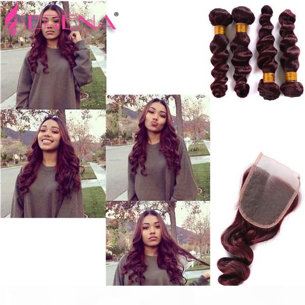 body wave brazilian virgin hair loose wave 4 bundles burgundy human hair extensions wine 99j loose wave hair with 4x4 lace closure, Black;brown
body wave brazilian virgin hair loose wave 4 bundles burgundy human hair extensions wine 99j loose wave hair with 4x4 lace closure, Black;brown