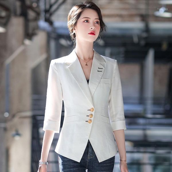 women blazers summer solid color jacket half sleeve blazer & suits women 20631, White;black
women blazers summer solid color jacket half sleeve blazer & suits women 20631, White;black