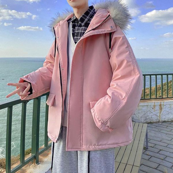 parka men's warm fashion casual fur collar hooded coat men wild loose korean style short coat mens clothes winter jacket m-3xl, Black
parka men's warm fashion casual fur collar hooded coat men wild loose korean style short coat mens clothes winter jacket m-3xl, Black