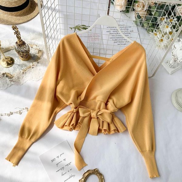 sexy 2021 короткий дизайн v-образным вырезом batwing рукав ruffled тонкий талии вязаный свитер, White;black
sexy 2021 короткий дизайн v-образным вырезом batwing рукав ruffled тонкий талии вязаный свитер, White;black