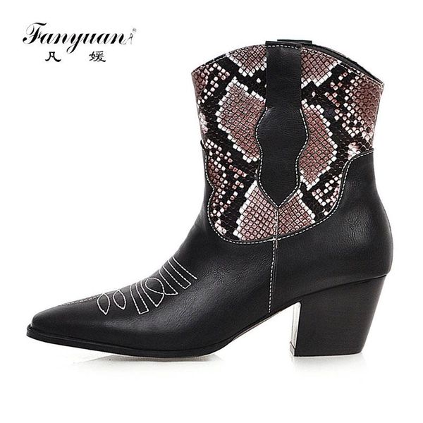 fanyuan New Plus Size 34-48 New Brand Sewing Booties Ladies Fashion Patchwork Ankle Boots Women 2020 High Heels Shoes Woman, Black 
fanyuan New Plus Size 34-48 New Brand Sewing Booties Ladies Fashion Patchwork Ankle Boots Women 2020 High Heels Shoes Woman, Black