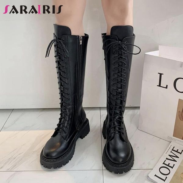 sarairis zipper cross tied solid platform boots women cool stylish thick bottom mid calf boots ladies shoes, Black
sarairis zipper cross tied solid platform boots women cool stylish thick bottom mid calf boots ladies shoes, Black