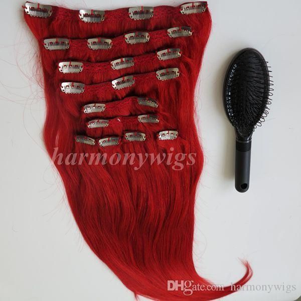 160g 10pcs 1set clip in on hair extension red color brazilian indian remy human hair 22inch, Black;brown
160g 10pcs 1set clip in on hair extension red color brazilian indian remy human hair 22inch, Black;brown