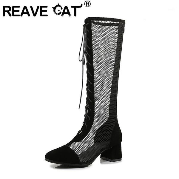 boots reave cat women knee summer round toe 5.5cm square heels genuine leather lace-up stylish big size 43 date a33581, Black
boots reave cat women knee summer round toe 5.5cm square heels genuine leather lace-up stylish big size 43 date a33581, Black
