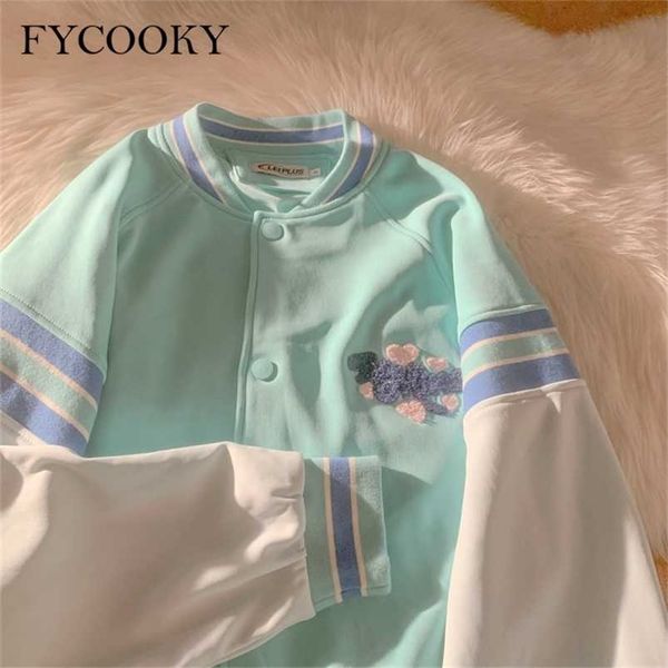 vintage sweet bear colorblock jacket women spring autumn loose thin coats american hiphop baseball jackets female 220114, Black;brown
vintage sweet bear colorblock jacket women spring autumn loose thin coats american hiphop baseball jackets female 220114, Black;brown