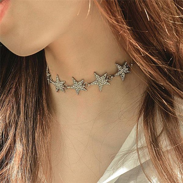 1pc women rhinestone star necklace statement jewelry luxury necklaces collar chokers approx 38cm, Golden;silver
1pc women rhinestone star necklace statement jewelry luxury necklaces collar chokers approx 38cm, Golden;silver