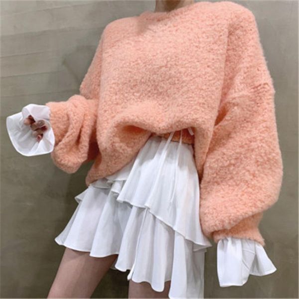 women's sweaters 2021 autumn winter fluffy ringed fleece wool sweater women fashion casual o neck long sleeve loose pullover thick knit, White;black
women's sweaters 2021 autumn winter fluffy ringed fleece wool sweater women fashion casual o neck long sleeve loose pullover thick knit, White;black