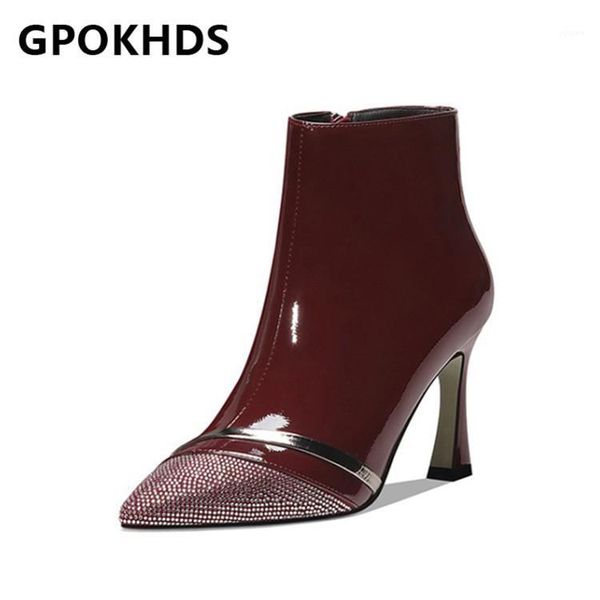 boots gpokhds 2021 women ankle cow leather winter short plush pointed toe zipper crystal high heels female size 391, Black
boots gpokhds 2021 women ankle cow leather winter short plush pointed toe zipper crystal high heels female size 391, Black
