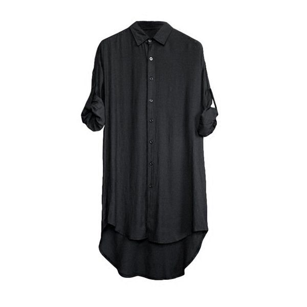 idopy punk style shirts extended long round hem hip hop street blouse street gothic shirts for man and woman c1210, White;black
idopy punk style shirts extended long round hem hip hop street blouse street gothic shirts for man and woman c1210, White;black