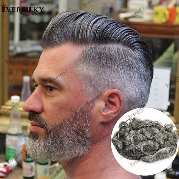 human hair toupee with gray prosthesis system skin base natural wave hair 0.05-0.06mm pu hairs replacement, Black
human hair toupee with gray prosthesis system skin base natural wave hair 0.05-0.06mm pu hairs replacement, Black