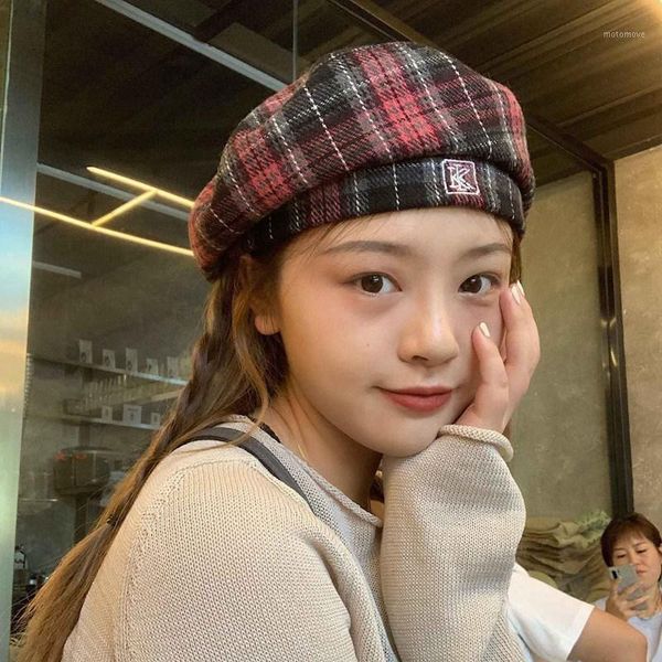 new style gothic punk harajuku adjustable buckle women vintage red plaid beret hats cool girl painter hats1, Blue;gray
new style gothic punk harajuku adjustable buckle women vintage red plaid beret hats cool girl painter hats1, Blue;gray