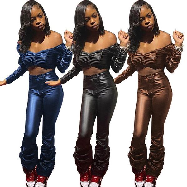 women's tracksuits winter women 2 piece set fashion clothes joggers leather jackets coats stacked pants sets, Gray
women's tracksuits winter women 2 piece set fashion clothes joggers leather jackets coats stacked pants sets, Gray