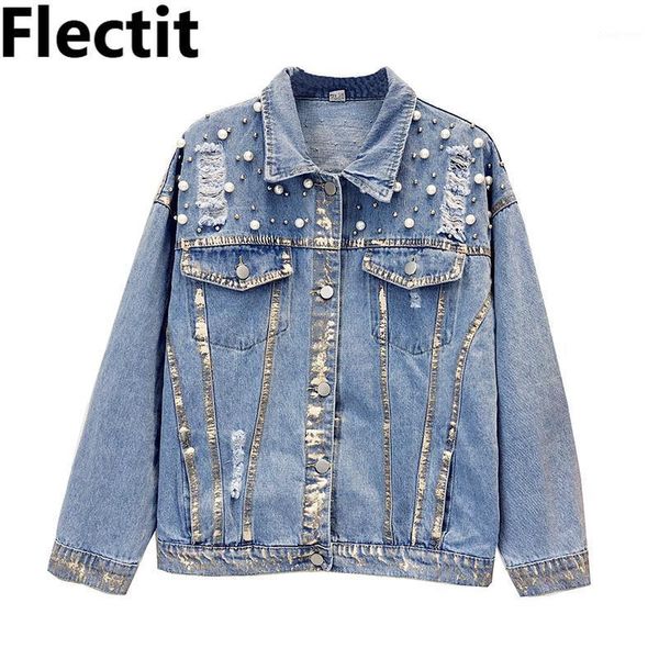 flectit women denim jacket with pearl rivet vintage wash loose-fit distressed trucker jackets ladies outerwear & jeans coats1, Black;brown
flectit women denim jacket with pearl rivet vintage wash loose-fit distressed trucker jackets ladies outerwear & jeans coats1, Black;brown