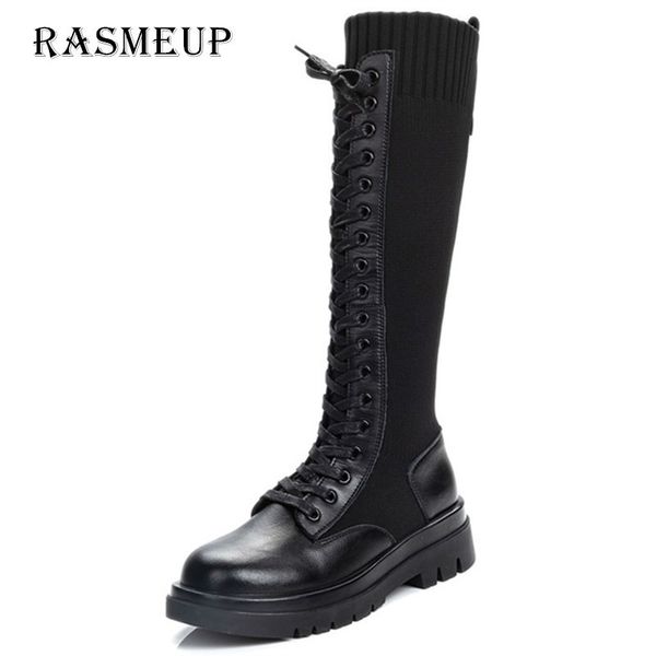 rasmeup stretch women's mid-calf boots 2020 genuine leather fashion women long boots autumn round toe ladies platform shoes y1221, Black
rasmeup stretch women's mid-calf boots 2020 genuine leather fashion women long boots autumn round toe ladies platform shoes y1221, Black