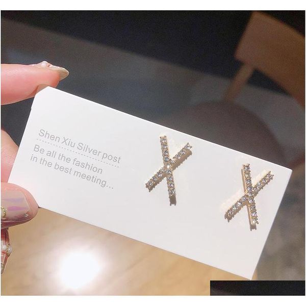 s1005 fashion jewelry s925 silver post x cross stud earrings geometric rhinstone earrings 45lia, Golden;silver
s1005 fashion jewelry s925 silver post x cross stud earrings geometric rhinstone earrings 45lia, Golden;silver