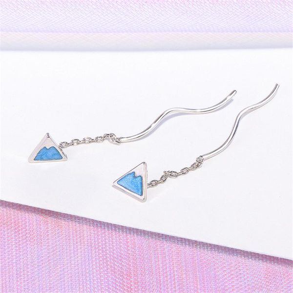 2020 women's earring new korean style blue hill mountain drop earrings triangle mount fuji chain trendy just feel long jewelry, Silver
2020 women's earring new korean style blue hill mountain drop earrings triangle mount fuji chain trendy just feel long jewelry, Silver