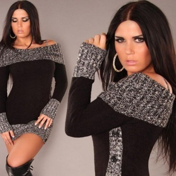 noble women sweater slash neck long pullover 2019 autumn winter new solid basic knitted fashion casual christmas sweaters c1121, White;black
noble women sweater slash neck long pullover 2019 autumn winter new solid basic knitted fashion casual christmas sweaters c1121, White;black