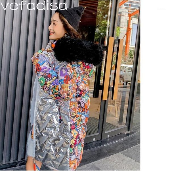 vefadisa silver cartoon winter coat women fur hooded cotton coat long loose warm long sleeves patchwork outwear zld1281, Black
vefadisa silver cartoon winter coat women fur hooded cotton coat long loose warm long sleeves patchwork outwear zld1281, Black