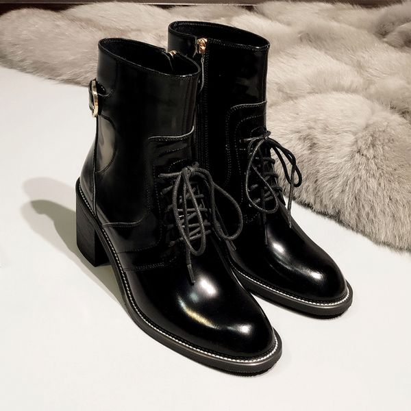 2021 the new female new chunky design heel ankle lace to martin spring women's boots ntnh, Black
2021 the new female new chunky design heel ankle lace to martin spring women's boots ntnh, Black