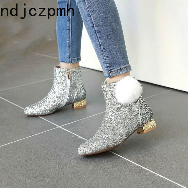 women's boots new winter fashion round head zipper sequin low-heeled ankle boots women's shoes plus size 30-43 heel height 3cm, Black
women's boots new winter fashion round head zipper sequin low-heeled ankle boots women's shoes plus size 30-43 heel height 3cm, Black