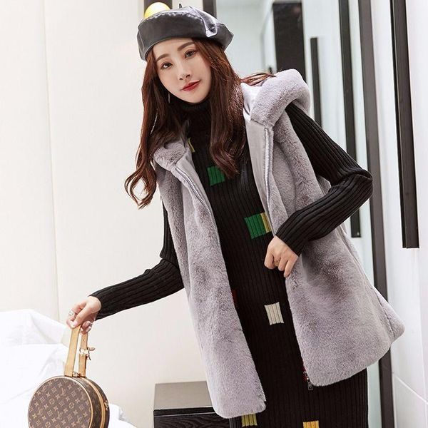 women's fur & faux women 2021 autumn winter coat female casual warm slim sleeveless vest hooded fake waistcoat c294, Black
women's fur & faux women 2021 autumn winter coat female casual warm slim sleeveless vest hooded fake waistcoat c294, Black