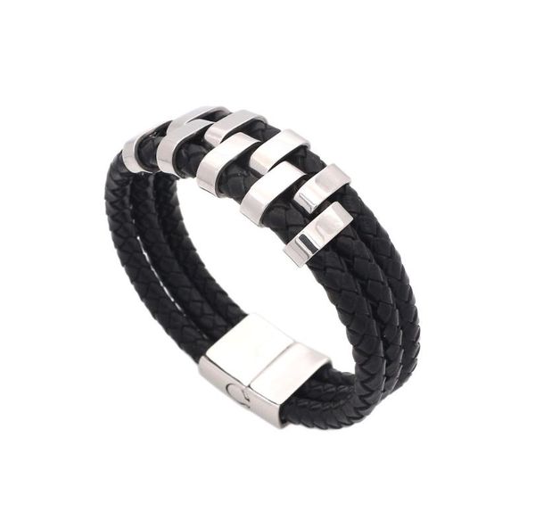 charm bracelets jsbao man's three layers leather bangles punk style stainless steel decoration cool men jewelry gift, Golden;silver
charm bracelets jsbao man's three layers leather bangles punk style stainless steel decoration cool men jewelry gift, Golden;silver