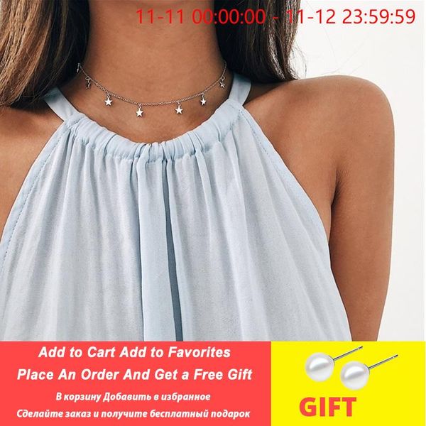 chokers gold color star party women's pendant necklace fashion female choker necklaces jewelry simple ladies pentagon-star gifts, Golden;silver
chokers gold color star party women's pendant necklace fashion female choker necklaces jewelry simple ladies pentagon-star gifts, Golden;silver
