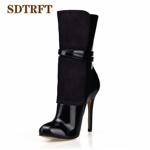sdtrft autumn winter stilettos 12cm thin heels mid-calf boots pointed toe shoes woman crossdresser botas black pumps plus:35-431
sdtrft autumn winter stilettos 12cm thin heels mid-calf boots pointed toe shoes woman crossdresser botas black pumps plus:35-431