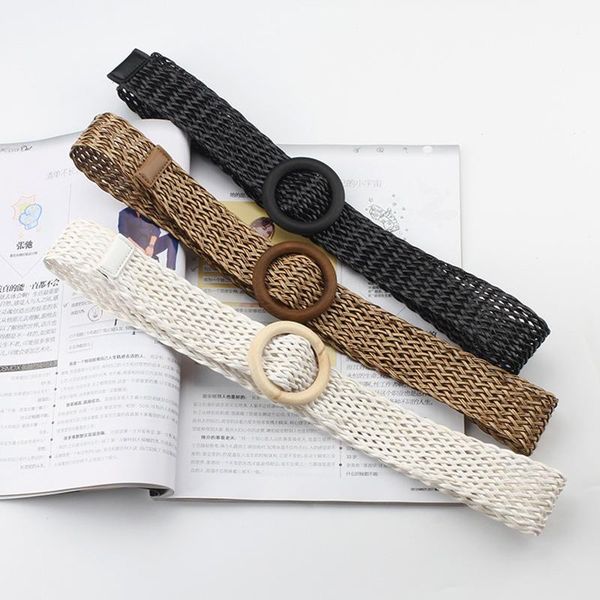 summer ladies wide braided woven straw waist belt with round wooden buckle belts for women dress, Black;brown
summer ladies wide braided woven straw waist belt with round wooden buckle belts for women dress, Black;brown