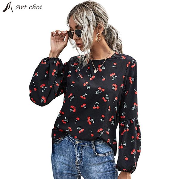 women's blouses & shirts spring autumn chic women cherry fruit t shirt long puff sleeves ladies fashion female soft casual tees loose, White
women's blouses & shirts spring autumn chic women cherry fruit t shirt long puff sleeves ladies fashion female soft casual tees loose, White