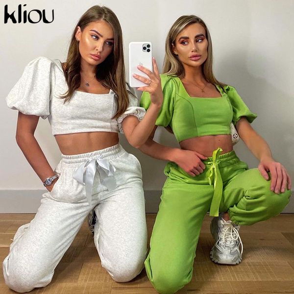 women two piece outfits square collar puff sleeve crop bandage harem sweatpants matching set casual streetwear sporty, White
women two piece outfits square collar puff sleeve crop bandage harem sweatpants matching set casual streetwear sporty, White
