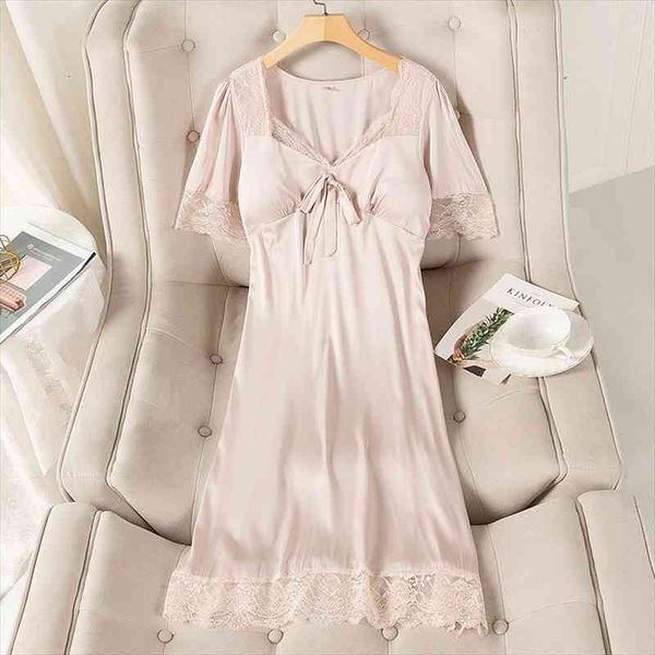 satin nightgown v-neck women nightwear sleepdress summer short sleeve home dressing gown sleepwear intimate lingerie, Black;red
satin nightgown v-neck women nightwear sleepdress summer short sleeve home dressing gown sleepwear intimate lingerie, Black;red