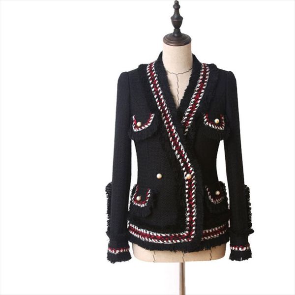 2021tweed jacket coat spring autumn womens woolen cashmere coat long sleeve slim tassel pearl button elegant runway jacket, Black;brown
2021tweed jacket coat spring autumn womens woolen cashmere coat long sleeve slim tassel pearl button elegant runway jacket, Black;brown