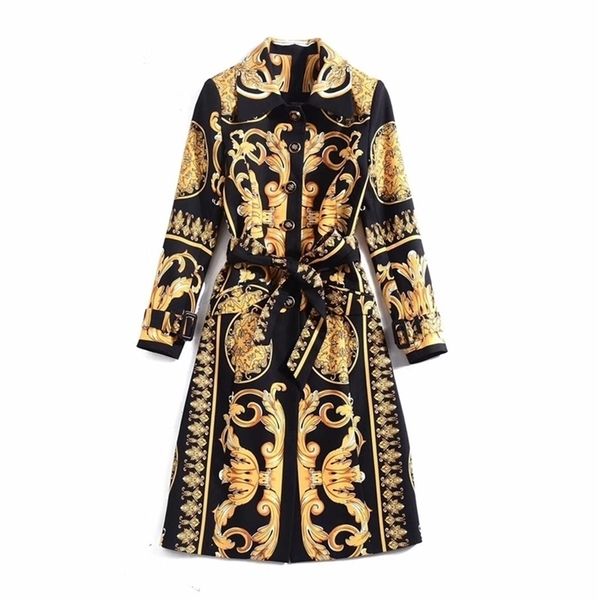 european and american women's winter clothing new long sleeve fine button vintage print trench coat 201226, Tan;black
european and american women's winter clothing new long sleeve fine button vintage print trench coat 201226, Tan;black