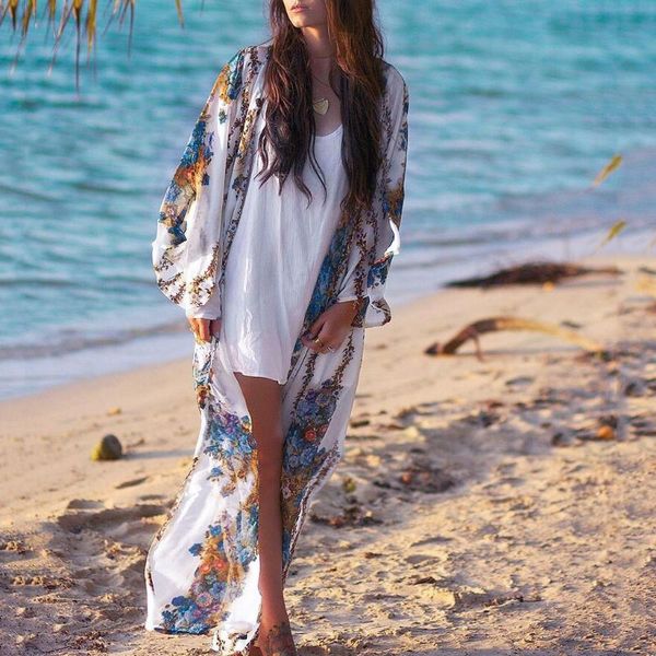 women's swimwear 2021 women print bohemia summer beach cover up long blouse cardigan chiffon dress swimsuit bikini tunics pareos biquin, White;black
women's swimwear 2021 women print bohemia summer beach cover up long blouse cardigan chiffon dress swimsuit bikini tunics pareos biquin, White;black
