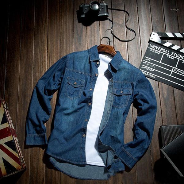 waggie's walker spring new korean long sleeve thin slim solid color casual handsome retro denim shirt1, White;black
waggie's walker spring new korean long sleeve thin slim solid color casual handsome retro denim shirt1, White;black