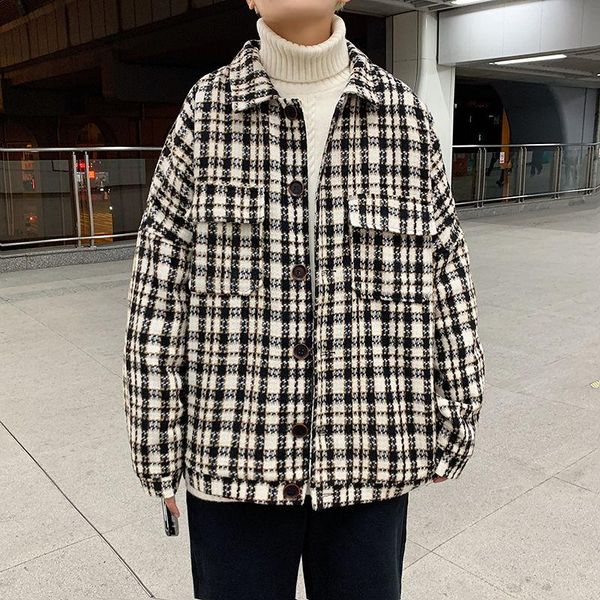 men's wool & blends winter plus cotton thick woolen coat warm fashion casual plaid men loose korean short mens m-3xl, Black
men's wool & blends winter plus cotton thick woolen coat warm fashion casual plaid men loose korean short mens m-3xl, Black