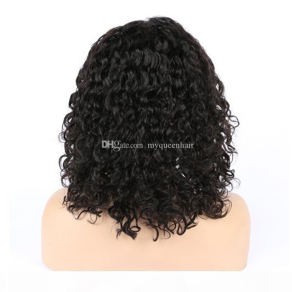 my queen hair swiss lace human wigs short curly natural wave peruvian hair 150% density with baby hair for black women, Black;brown 
my queen hair swiss lace human wigs short curly natural wave peruvian hair 150% density with baby hair for black women, Black;brown