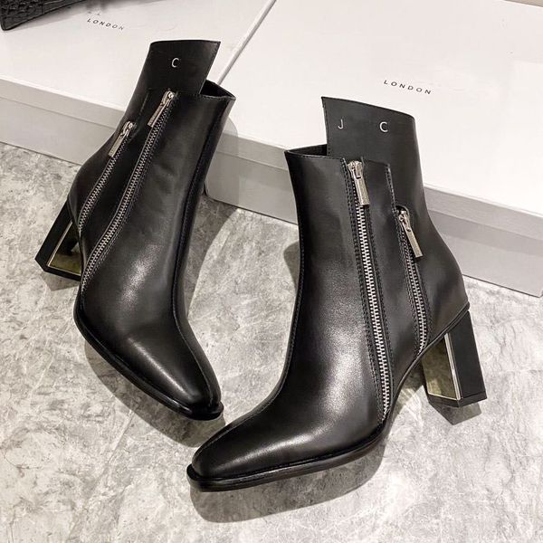 the latest paris model winter jc style zipper shoe high heels cowskin women martin boots luxurys designers shoes womens genuine leather boot, Black
the latest paris model winter jc style zipper shoe high heels cowskin women martin boots luxurys designers shoes womens genuine leather boot, Black