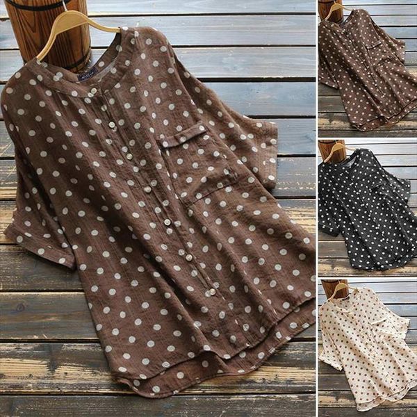 zanzea casual tunic 2020 summer polka dot blouse women printed short sleeve buttons shirt blusas loose chemise plus size, White
zanzea casual tunic 2020 summer polka dot blouse women printed short sleeve buttons shirt blusas loose chemise plus size, White