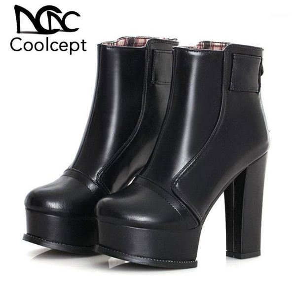 boots coolcept classic office lady high heel platform warm fur zipper shoes ankle thick footwear size 34-391, Black
boots coolcept classic office lady high heel platform warm fur zipper shoes ankle thick footwear size 34-391, Black