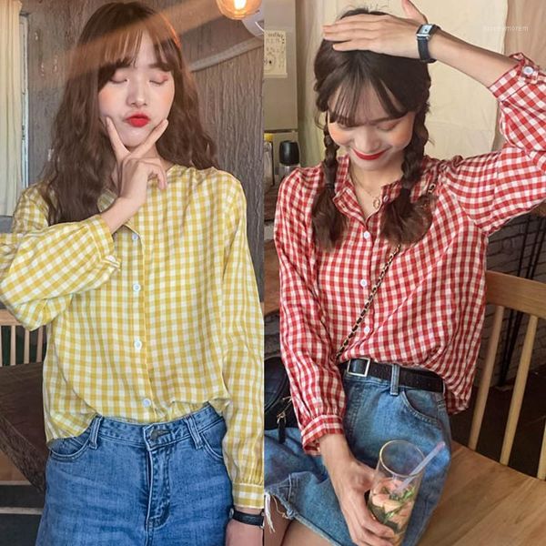 simple women spring summer blouse shirts plaid fashionable single breasted casual loose wild sweet pink 1, White
simple women spring summer blouse shirts plaid fashionable single breasted casual loose wild sweet pink 1, White