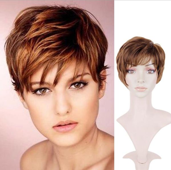 europe and the united states short short hair head the hair brown 'synthetic dye can be very hot, Black
europe and the united states short short hair head the hair brown 'synthetic dye can be very hot, Black