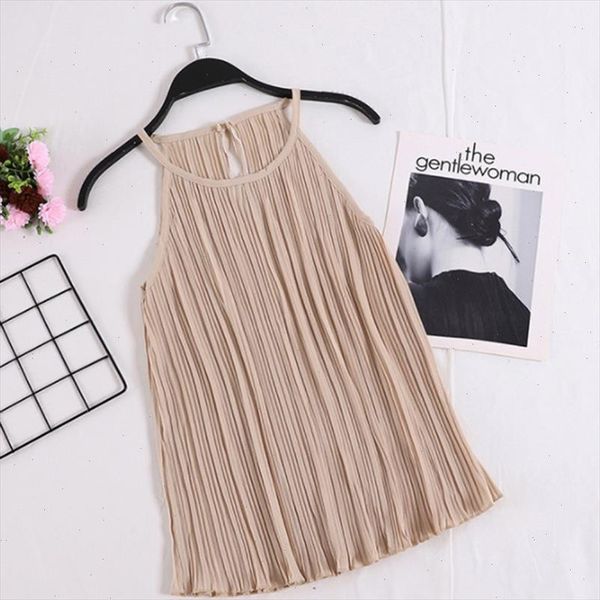 womens clothing casual women shirt pleated halter sling clothing summer multicolor chiffon sleeveless top, White
womens clothing casual women shirt pleated halter sling clothing summer multicolor chiffon sleeveless top, White