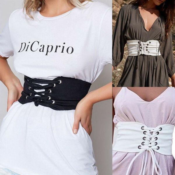 women solid fashion waist cincher adustable wide band elastic tied bandage waspie corset leather belt apparel accessories, Black;brown
women solid fashion waist cincher adustable wide band elastic tied bandage waspie corset leather belt apparel accessories, Black;brown