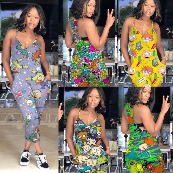 women jumpsuit designer new spring cartoon pattern printed v-neck sleeveless haren ankle length playsuit ladies fashion romper lababy152, White
women jumpsuit designer new spring cartoon pattern printed v-neck sleeveless haren ankle length playsuit ladies fashion romper lababy152, White