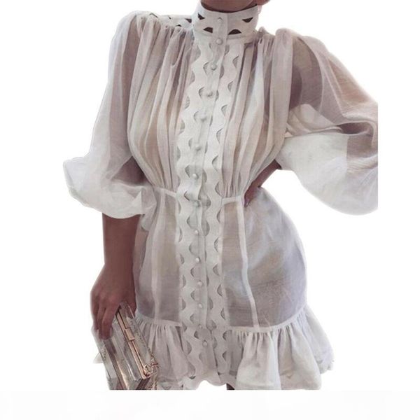 vintage white black lantern sleeve ruffles mini mermaid dress 2019 women spring runway dress, Black;gray
vintage white black lantern sleeve ruffles mini mermaid dress 2019 women spring runway dress, Black;gray