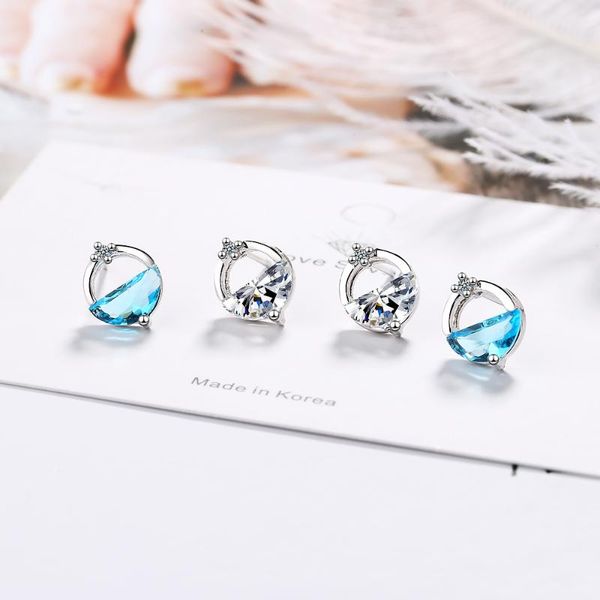 blue crystal round 925 sterling silver stud earring for women small jewelry girls pendientes kolczyki oorbellen aretes, Golden;silver
blue crystal round 925 sterling silver stud earring for women small jewelry girls pendientes kolczyki oorbellen aretes, Golden;silver