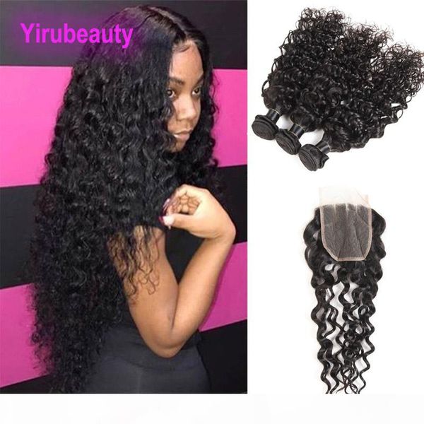 brazilian 100% unprocessed human hair water wave 3 bundles with 4 x 4 lace closure water wave virgin hair extensions wefts with closure, Black;brown
brazilian 100% unprocessed human hair water wave 3 bundles with 4 x 4 lace closure water wave virgin hair extensions wefts with closure, Black;brown